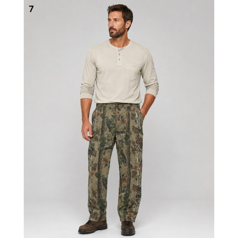 Realtree Liberty Cargo‎ Pants Mens 2XL 44-46 Green Camo Hunting Cinch Waist